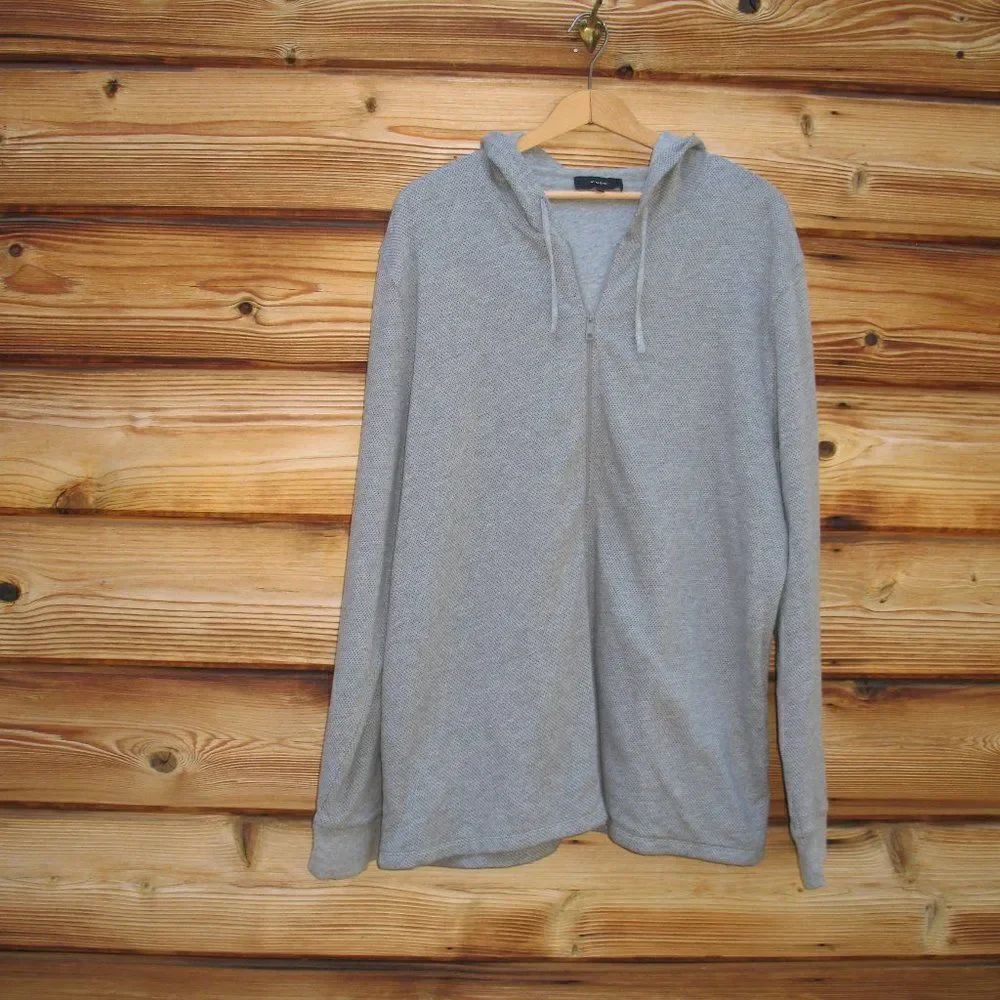 Vince Gray Thermal Zip Hoodie Jacket